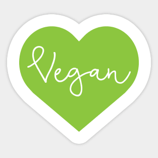 Green Vegan Heart Sticker